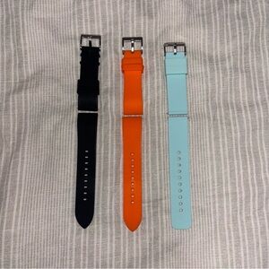 Stylish Men's Watch Bands - Black, Orange, and Blue